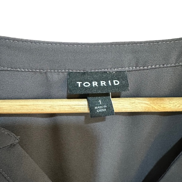 Torrid Midi Georgette Shirt Dress Stretchy Waist Torrid Size 1 (US 14/16) - Picture 4 of 8